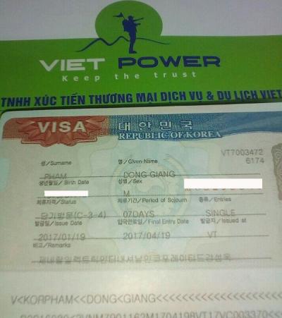 Chúc mừng anh Phạm Đông Giang đã có visa công tác Hàn Quốc